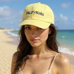California River Beach yellow Cotton Hat